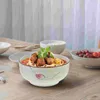 Bols Bol à nouilles en céramique Ramen soupe réutilisable multi-fonction service céramique salade étudiant accessoire pour la maison utilisation quotidienne