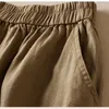 Женские брюки из хлопка и льна с высокой талией, широкие брюки, укороченные летние, в корейском стиле, простые, элегантные, свободные, повседневные, прямые