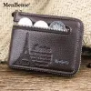 Nouveau portefeuille masculin court bus leisure fi zip rétro pu en cuir carte de pièce sac à main mey clip carte de carte de carte de carte grande capacité v7go #