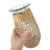 Vases Vase en verre de paille rustique pour plantes rotin tissé arrangement de fleurs séchées pot de jardinière décoratif