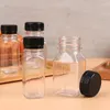 Bouteilles de stockage 5 pièces 60/120ML bouteille en plastique carrée transparente avec bouchon réutilisable jus d'eau boissons confiture de fruits récipient alimentaire Gadgets de cuisine