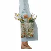 fi Tote Bag Summer New Style Mesh Full Embroidery Frs Clear Shoulder Bag Romantic Handbag Women's Eco Shop Bag 2024 M1GE#