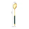 Cuillères à soupe Spoon Modèle en marbre-style européen pour la poignée cadeau accessoires de cuisine accessoires de dessert imitation céramique