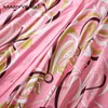 Повседневные платья MARYYIMEI, модное осенне-зимнее женское платье с рукавами «летучая мышь», v-образным вырезом, полосатый принт, асимметричный свободный халат розового цвета