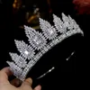 Hair Clips ASNORA 2024 Big Square Zircon Crown Bridal Wedding Tiara Jewelry Luxury Crowns For Women Birthday Headdress Accessories