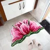 Tapetes macio tufado tulipa flor tapete capacho para sala de estar decoração do quarto antiderrapante tapete de banheiro arte floral tapete de pelúcia dropship