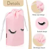 50pcs Pink Eyel String Sag Makeup Pouch Cosmetic Eva Frosted Printing Packaging Clainer avec cordon pour le voyage P6EI #