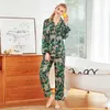 Sommer Frauen Pyjamas Sets Mit Hosen Seide Pijama Satin Pyjama Blumen Druck Nachtwäsche 2 Stück Set Langarm Nachtwäsche Y20042593948104190