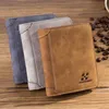 1pc New Men's Wallet Short Frosted Leather Wallet Retro Three Fold Vertical Wallet Youth Korean Multi-Card Men Fi h10V#