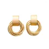 Dangle Earrings Retro Metallic Gold Color Multiple Small Circle Pendant 2024 Jewelry Fashion Wedding Party For Woman