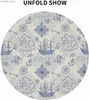 Table Cloth Tablecloth Anchor Nautical Retro Vintage Round 60 Inch Table Cover Polyester Stain and Wrinkle Resistant Table Cloth for Party Y240401