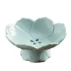 Plates ABSF Lotus Tall Feet Chinese Modern Drainable Relief Hollow Fruit Bowl Desktop Pastry Dishes