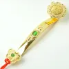 Miniatyrer kinesiska amulet hantverk gyllene lyckosamma ruyi hem möbler feng shui talisman scepter dekoration ornament bra lycklig förmögenhet