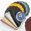 Table Mats 1Pc Durable Mat Oil-proof Wear Resistant Cup Round Decorative Heat Insulation PVC Placemat Pad For Home