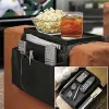 Tv Remote Control Organizer Holder Drapes Over Sofa Arm Quality Armrest Organizer-5 Pocket Organizer W/ Arm Rest Tray Storage