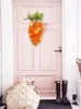 Decorative Flowers 1pc Creative Easter Carrot Pendant Door Simulation Flower Wreath For Outdoor Courtyard 50x22cm