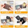 teehon Genuine Leather MIni Small Wallet Men Slim Mey Clip RFID Blocking Bifold Credit Card Holders f2NH#