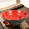 Bowls Ramen Bowl Set Kitchen Noodle Rice Japanese For Restaurant Pasta Noodles Tableware Soup Spoon Melamine