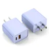 2er-Pack 20-W-Dual-Port-PD-USB-C-Wandladegerät-Adapter + USB-A-Schnellladestecker für iPhone