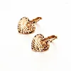 Boucles d'oreilles pendantes en or violet 585 plaquées avec Rose 14K brillante, facettes en forme de cœur, bijoux fins exquis pour femmes