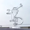 2024 Clear Neo Fab Bongs de vidrio de 9 pulgadas Tubería de agua Bong Tubo para fumar tabaco 14MM Tazón Dab Rig Recycler Bubbler Pipes