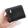 Slim Wallet Men äkta läder tunna fickplånbok för män kort handväska unisex kvinnor mini plånböcker korthållare liten mynt handväska b0yp#