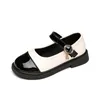 Barn Mary Janes Elegant Four Seasons Soft Girls Leather Shoes Black White Classic grunt 2337 Toddler Kids Princess 240321