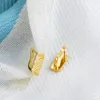 Stud Earrings Fashion Gold Plated Metal Hammered Rectangle For Women Statement Geometric Irregular Earring Creative Jewelry Gift