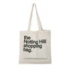 Women Canvas Shop Bag Notting Hill Books Bag Female Cott Tyg axelväska Eco Handväska Tote Återanvändbara livsmedelsbutiker Väskor W4GE#