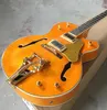 Livraison gratuite!Guitare personnalisée en gros de l'usine Orange Falcon 6120 Semi Hollow Body Jazz Electric Guitar avec Bigs Tremolo 258