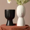 Vasen Kreative Matte Keramik Blumenarrangement Trockenware Home EL Dekoration Schlafzimmer Wohnzimmer Kunst Menschliches Gesicht Vase 1 Stück