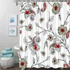 Duschvorhänge, ethnischer Stil, Paisley-Muster, abstrakte Blumen, für Badezimmer, Frabic, wasserdichter Polyester-Badvorhang mit Haken