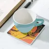 Tapis de Table sous-verres en céramique à feuilles tombantes (carrés), jolie tasse de noël personnalisée pour le thé