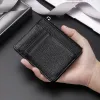 Man Prustes Ultra-Thin Zipper Mini Busin Bank Credit Card Wallet Black Women Small Coin Card Caver Cardholder Bags F7CP＃
