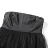 Casual Dresses Women's Cute Princess Style Tulle Tutu Tube Dress Solid Color Strapless Open Back Mini A-Line For Cocktail Party