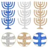 Kandelhouders Hanukkah Decoratiepartij begunstigen delicaat ornament niet-geweven versierde decoratieve tafel middelpunt leveringstandaard