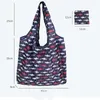 FI FR Print kvinnors handväskor Fällbar Eco Shop Bag Tote påse Återanvändbar livsmedelsaffär