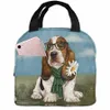 Basset Hound Dog Portable Lunch Bag Femme Fourre-tout étanche Sacs à bandoulière Boîte Petit Handbagspicnic Bureau École Lunch Box Sac O8LQ #