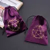 1PC Veet Pentagram Tarot Torot Storage Karty gry planszowe Haftowe Pakiet Pakiet Witchcraft do torbów tarota ołtarza T95K#