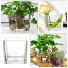 Vazen Vaas Glas Voor Thuis Terrarium Decoratief Bureau Bloem Binnen Hydrocultuur Kleine Kubus Plant Fles Menorah