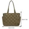 ladies Tote Bags Large Capacity Women Padded Shoulder Bags Plaid Ladies Shop Handbags Nyl Quilted Lattice Top-handle Bag A85G#