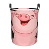Tvättväskor grisar tryck cirkulär korg med handtag bärbar vattentät förvaring hink sovrum klädlåda litet och medium