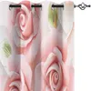 Novas cortinas de flores rosa cortina reilef 3D Europeu bela flor impressão cortina de banheiro