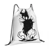 Hollow Void Hollow Knight DrawString Påsar Ryggsäckar Pouch Bag For School Shoulder Bag Ryggsäck Förvaringsväska H3W4#