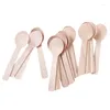 Löffel 100PCS Einweg Holzlöffel Mini Eis Holz Dessert Scoop Western Hochzeit Party Geschirr Küche Zubehör Werkzeug