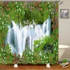 Rideaux de douche paysage naturel imprimé rideau imperméable polyester avec crochet salle de bain décoratif 3D