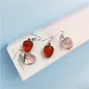 Dangle Earrings 1Pair European Clear Red Pink Strawberry Drop For Women Girl Korea Trendy Fruit Earings Jewelry Christmas Gift EC488