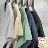 Regatas masculinas cortadas sem mangas camiseta spray tintura lavada retrô solta camisetas para homens verão casual colete de algodão manga curta