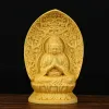Sculpturen 7 cm Mini Kleine Guan Yin Houten Boeddhabeeld Buxus Draak Guanyin Bodhisattva Massief Houten Sculptuur Feng Shui Home Decor