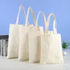 Grande Capacidade Canvas Shop Bags Dobrável Eco-Friendly Cott Tote Bags Reutilizável DIY Bolsa de Ombro Bolsa de Supermercado Bege Branco D1Yr #